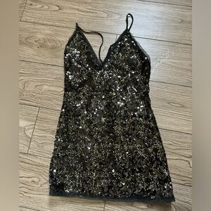 HOURS Black Sequin Dress
